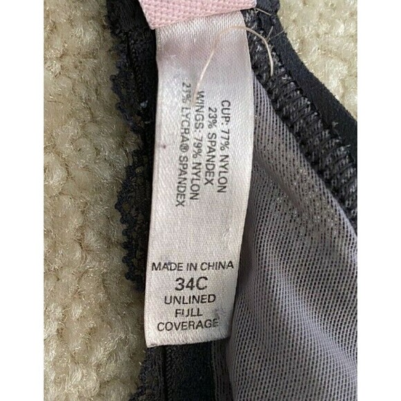 Victorias Secret Gray 34C Bra Unlined Full Coverage Lace Underwire Padded Sexy - Picture 9 of 11
